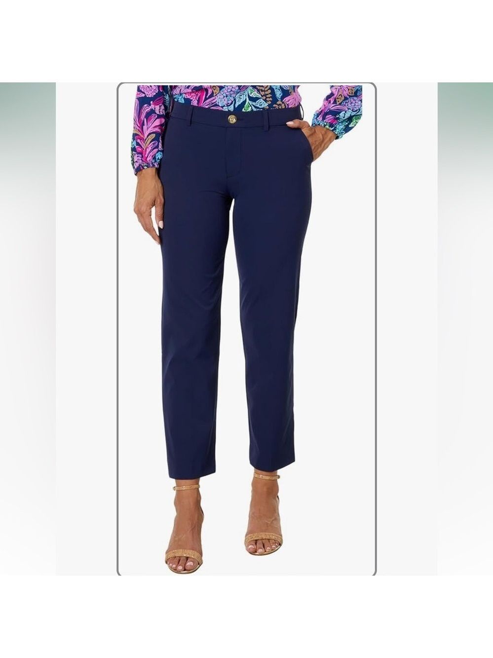 Lilly Pulitzer Travel Trouser UPF 50+ Navy size 14